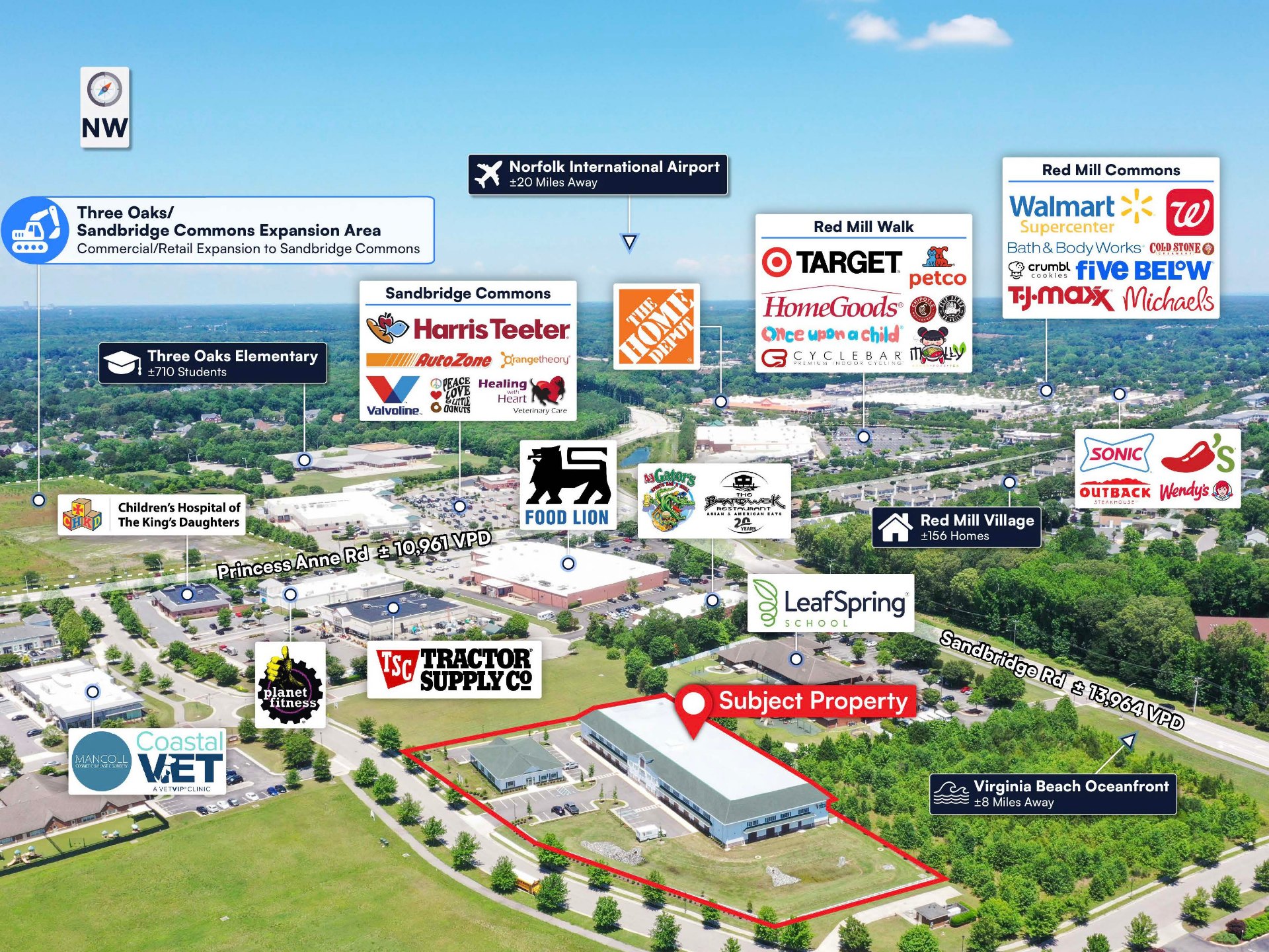 Virginia Beach, VA aerial — Hampton Roads trade area